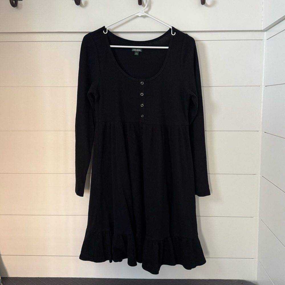 Wild Fable Black Textured Mini Dress, Women’s L